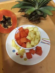 Papaya Pineapple Fresh Fruit Bowl