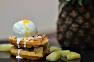 Pineapple Tidbits Cream Waffle
