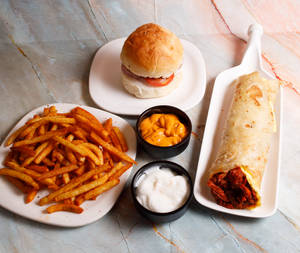 Chicken Roll / Burger / Peri Peri Fries