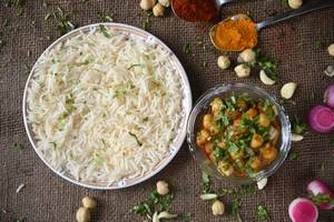 Punjabi Chola Masala With Jeera Rice