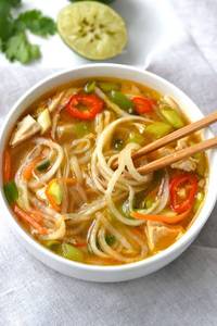 Chicken Noodles With Hot And Sour Soup