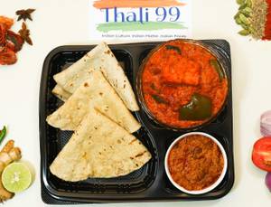 Paneer Tikka Masala Rajma Roti Thali