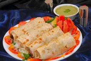 Mix roll egg chicken paneer kabab with mayonnaise