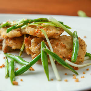 Crushed Burnt Garlic Butter Bhetki & French Beans