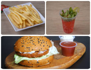 Paneer Tikka Burger Combo