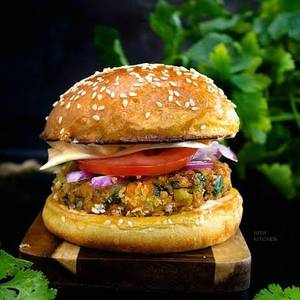 Aloo Tikki Cheese Burger