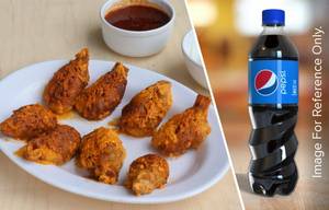 Chicken Tikka Dry Tandoori Momos (8 Pcs) + Pepsi