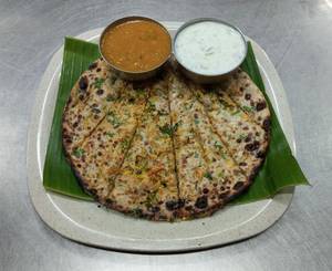 Mixed Paratha, Dal, Raita