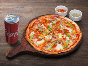 7"  Veg Ortolona Peri Peri Pizza + Coke 300 Ml Can