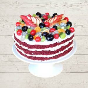 Red Velvet Fully Open Fruit Cake