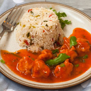 Veg Fried Rice + 2pcs Paneer Manchurian