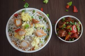 Chicken Fried Rice With Chili Chicken