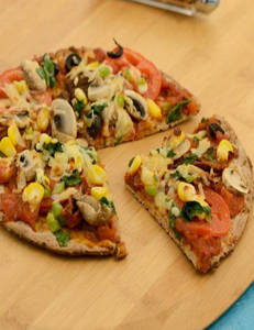 Roasted Mushroom & Corn Pizza