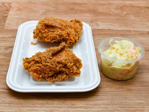 Broasted Chicken Thigh 2 Pcs +  Coleslaw
