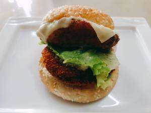 Chicken cheese with egg burger