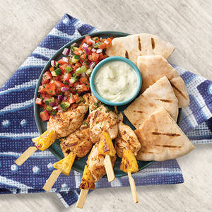 Chicken Skewers Pita & Fresh Salsa