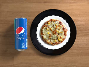 7"" Loaded Cheese Pizza + Cold Drink (250ml) (Small)