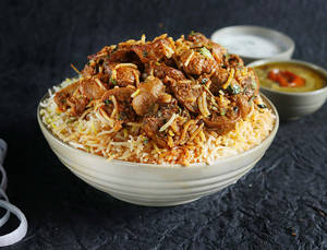 Mushroom dum biryani