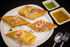 Paneer Salad Roast Dosa (Served with Cocunut Chutney, Red Chutney and sambar)