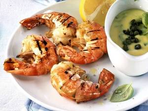 Keto Grilled Prawns Al Olio, [ Big Fat Juicy!!,Veg 4Carbs,Prawn 2 Carbs]