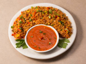 Mexican Fried Rice + Curry Sauce