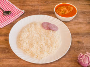 Jeera Rice,Fish Curry (1 Pcs) With Aloo,2 Slice Onion Combo      