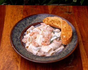 Prawn Rigatoni Bianca With Cream & Parmesan