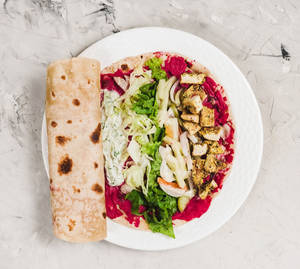Beetroot Hummus And Grilled Chicken Wrap