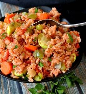 Mex Veg Stroganoff Ala Crema Al Olio [Creamy Paprika Sauce, Herbed Rice,Corn,Jalapenos,Bellpeper]