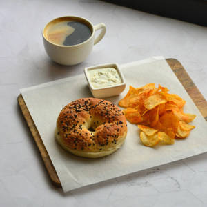 Bagel W/ Herbed Cream Cheese & Coffee
