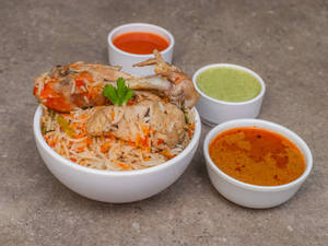 Special chicken leg biryani (2 leg pcs and 1 egg)
