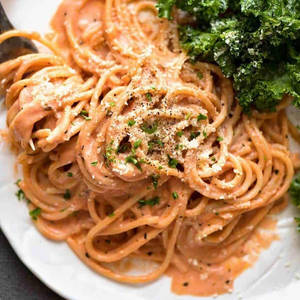 Spaghetti In Pink Sauce