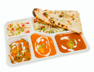 Paneer butter masala,Rajma, raita,2 aloo naan