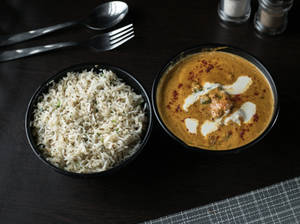 Jeera Rice With Chicken Butter Masala