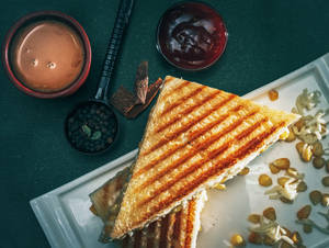 Corn & Cheese Sandwich With Masala Chai 150 Ml