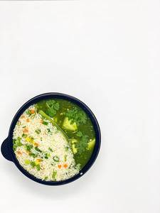 Veg Fried Rice With Tofu With Cilantro Sauce Bowl [serves 1]