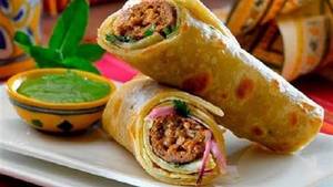 Mutton Shami Kebab Roll.