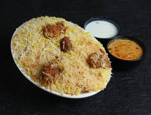Hyderabadi Beef Biriyani + Qubani Ka Meetha 