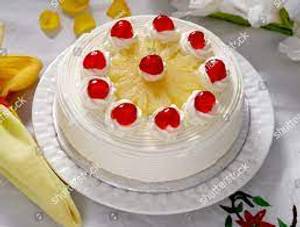 Fresh Cream Pineapple Cake [500 Gm]                                                                                          