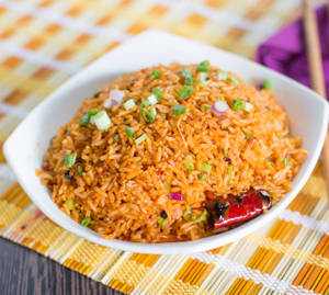 Vegetable Schezwan Triple Rice
