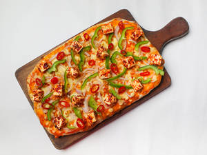 Sourdough Fiery Paneer Pinsa Pizza Slice.