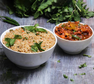 Veg Rice With Gobi Manchurian combo