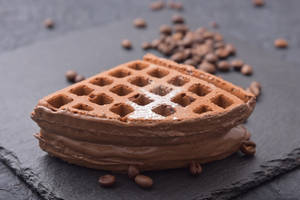 Coffee And Chocolate Waffle