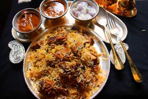 Chicken biryani with chicken 65