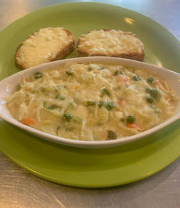 Veg Au Gratin With 2pcs Garlic Bread