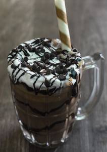 Chocolate shake with ice cream