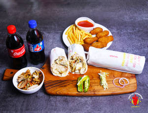 Fully Loaded Shawarma + Special Shawarma + French Fries + Cold Drink