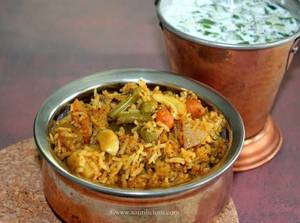 Hyderabadi Veg. Biryani With Masala Dahi