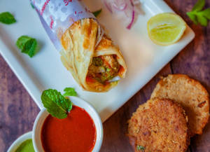 Chicken galauti kebab roll