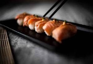 Spicy Roasted Salmon Nigiri